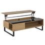 Voir la diapositive 3 : TOILINUX Table basse Azéla en verre et MDF avec plateaux relevable
