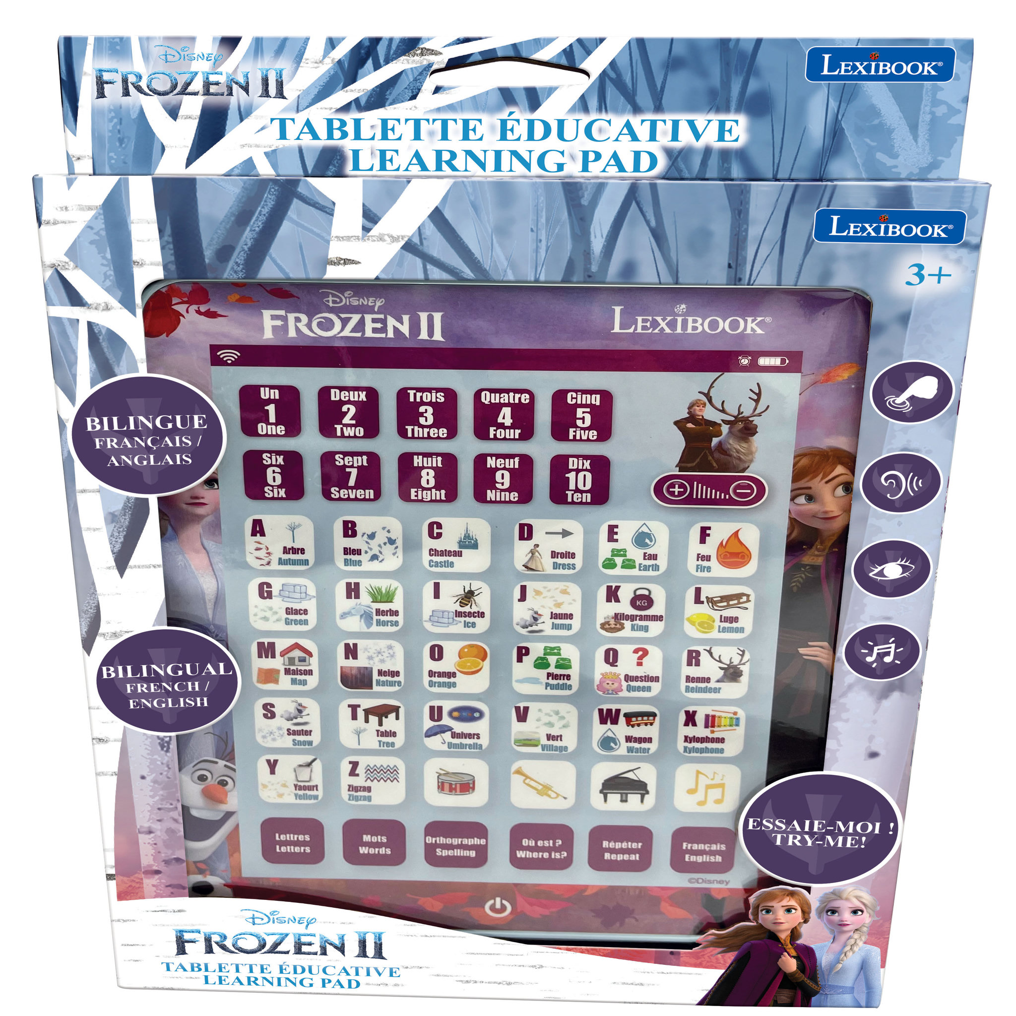 Voir la diapositive 3 : LEXIBOOK Tablette éducative Reine des Neiges EN/FR
