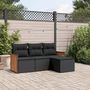 Voir la diapositive 1 : VIDAXL Salon de jardin 4 pcs avec coussins noir resine tressee