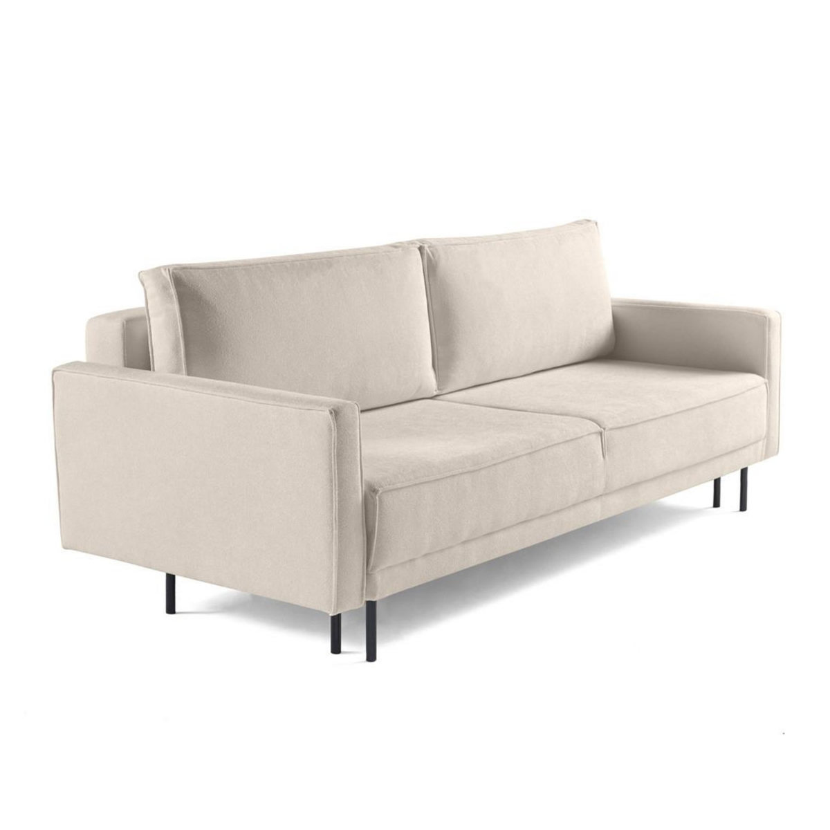 LISA DESIGN Charlie - canapé droit 3 places - convertible avec coffre - en tissu