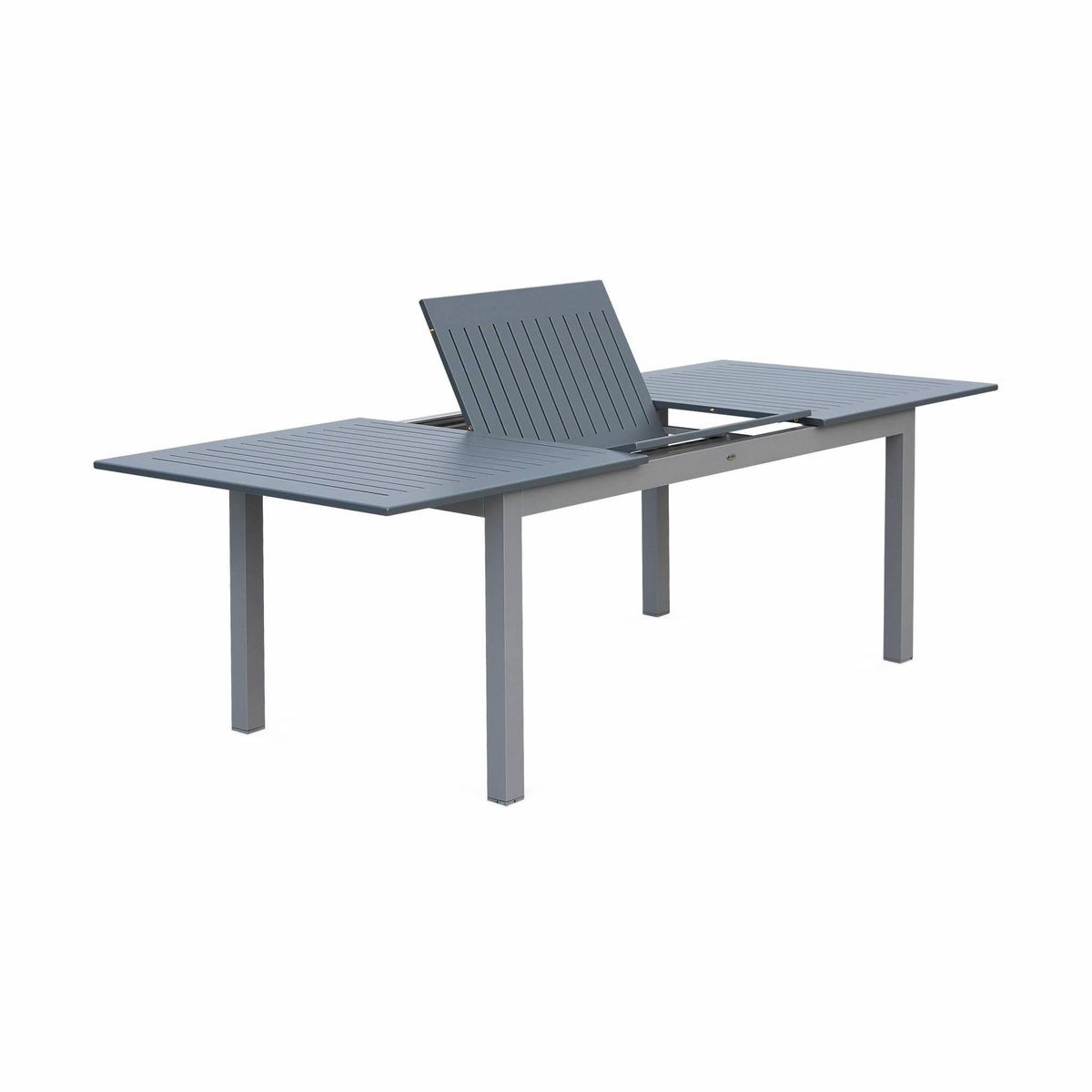 SWEEEK Table extensible - Chicago Anthracite - Table en aluminium 175/245cm avec rallonge. 8 places