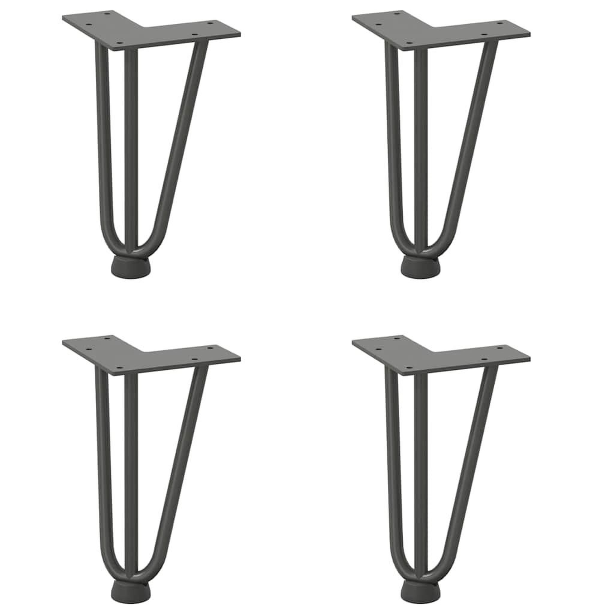 Voir la diapositive 2 : VIDAXL Pieds de table en forme d'epingle a cheveux 4 pcs anthracite