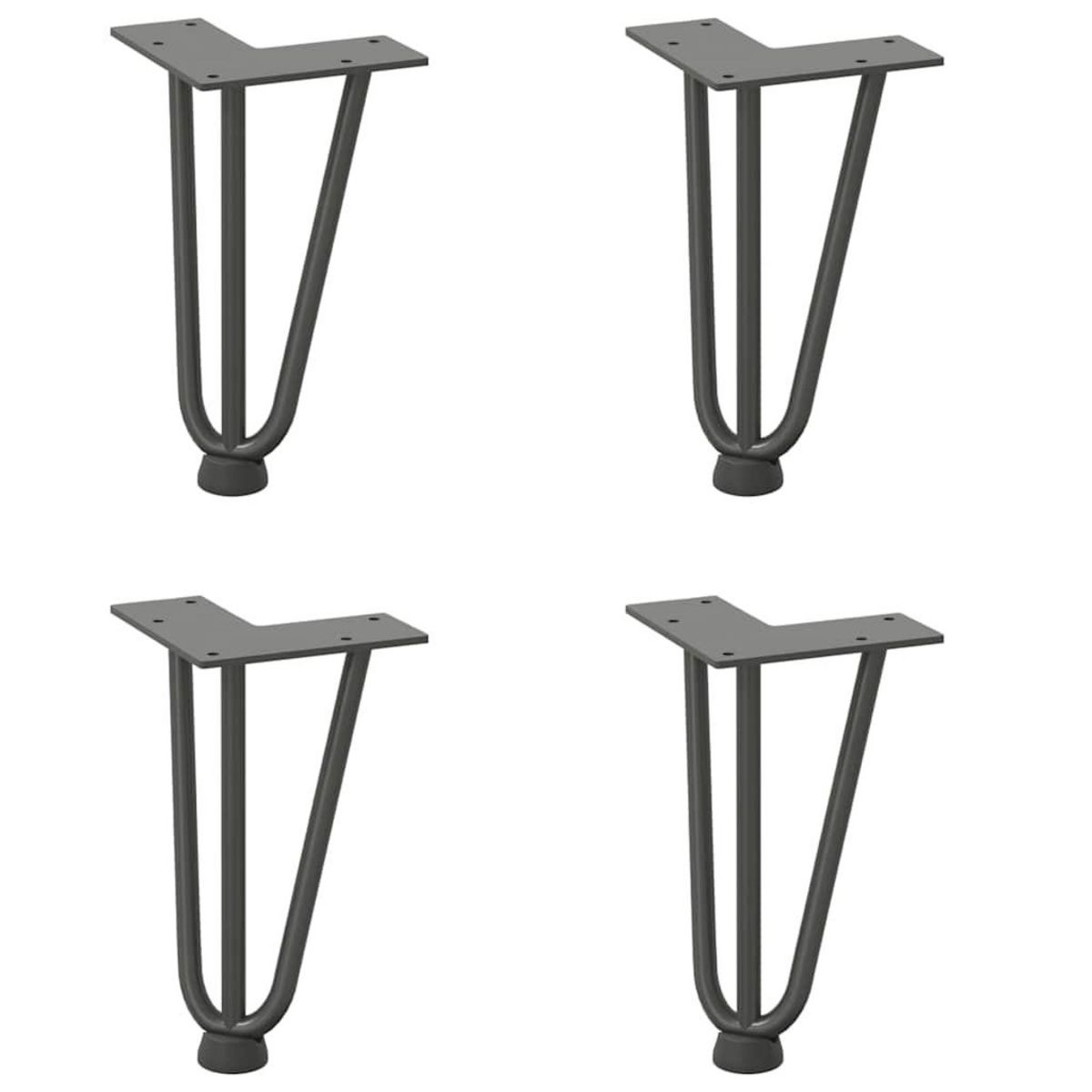 VIDAXL Pieds de table en forme d'epingle a cheveux 4 pcs anthracite