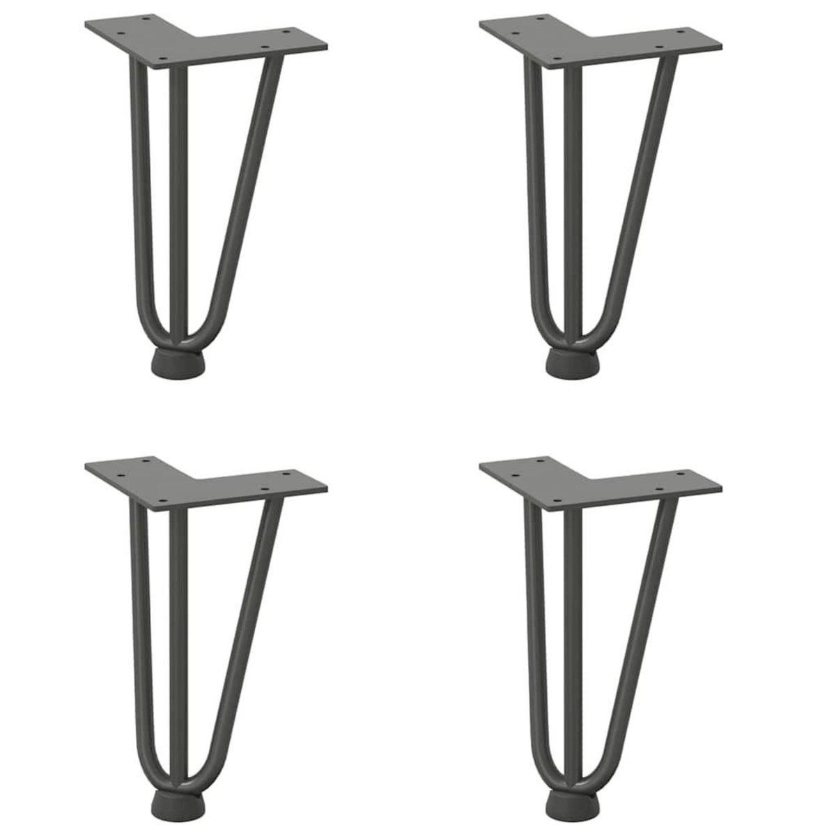 VIDAXL Pieds de table en forme d'epingle a cheveux 4 pcs anthracite