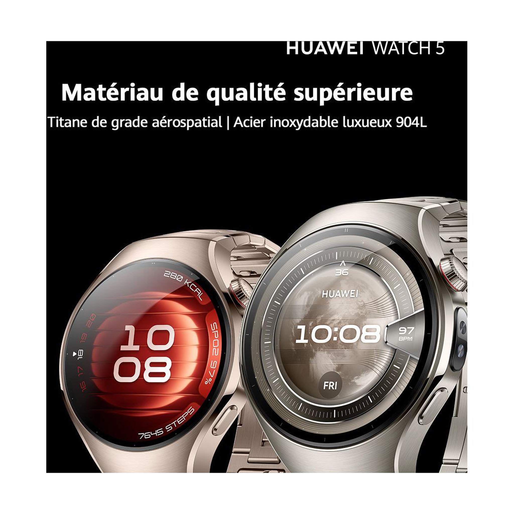 Voir la diapositive 3 : HUAWEI Montre connectée Watch 5 46mm Titane