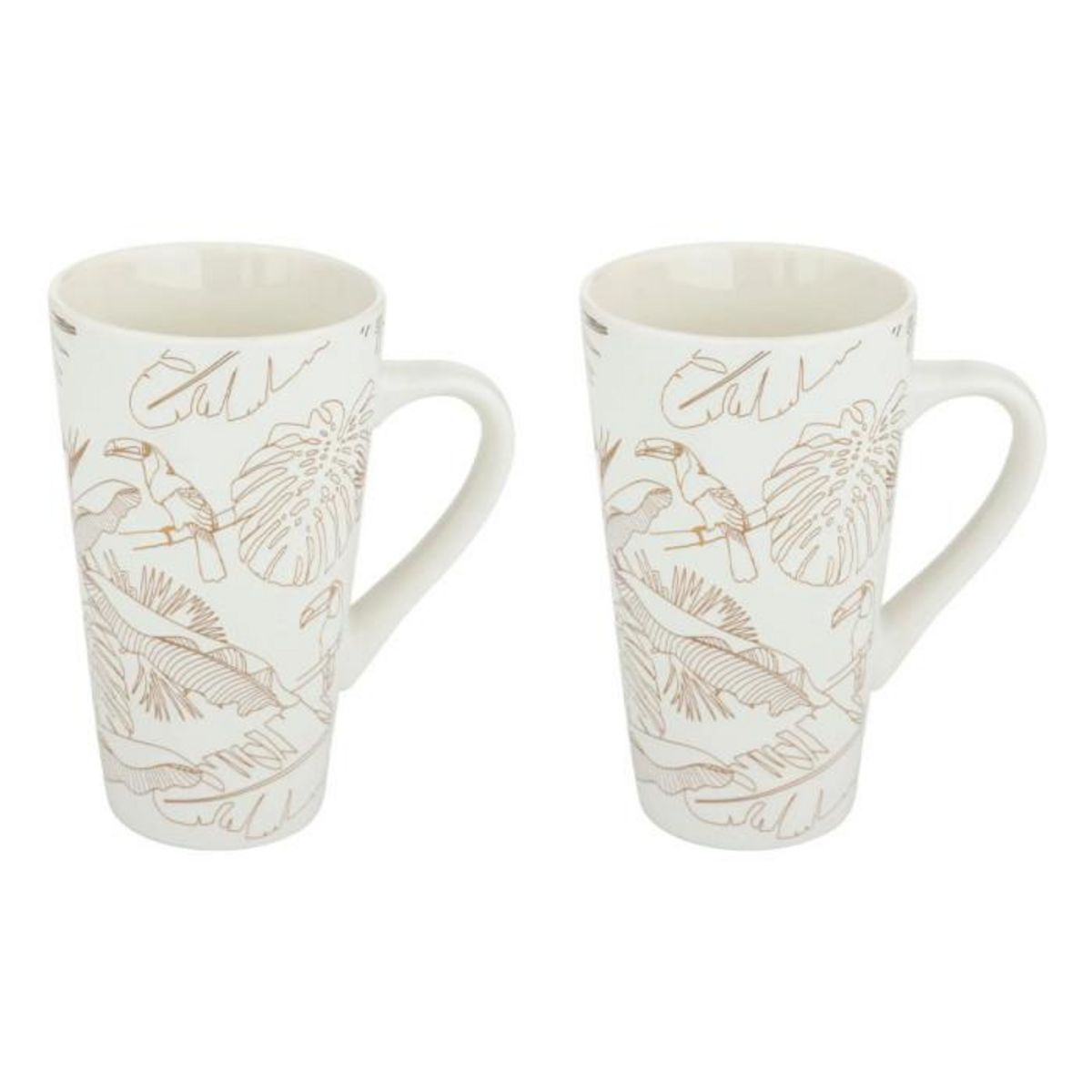 SECRET DE GOURMET Lot de 2 Mugs  Toucan  50cl Blanc