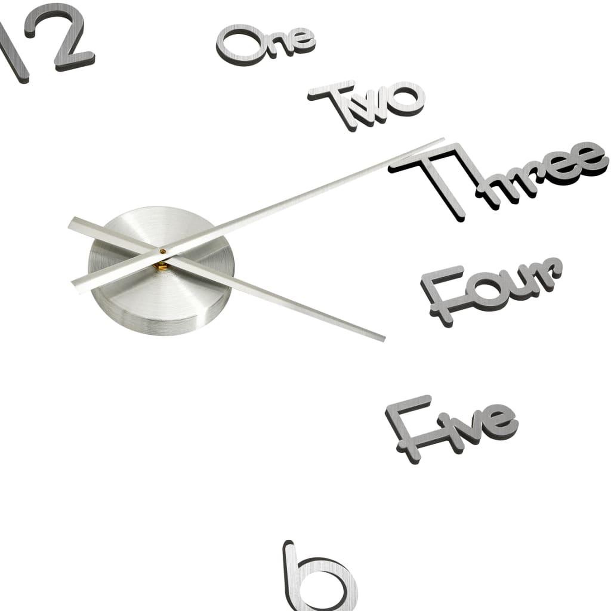 Voir la diapositive 4 : VIDAXL Horloge murale 3D Design moderne Argente 100 cm XXL