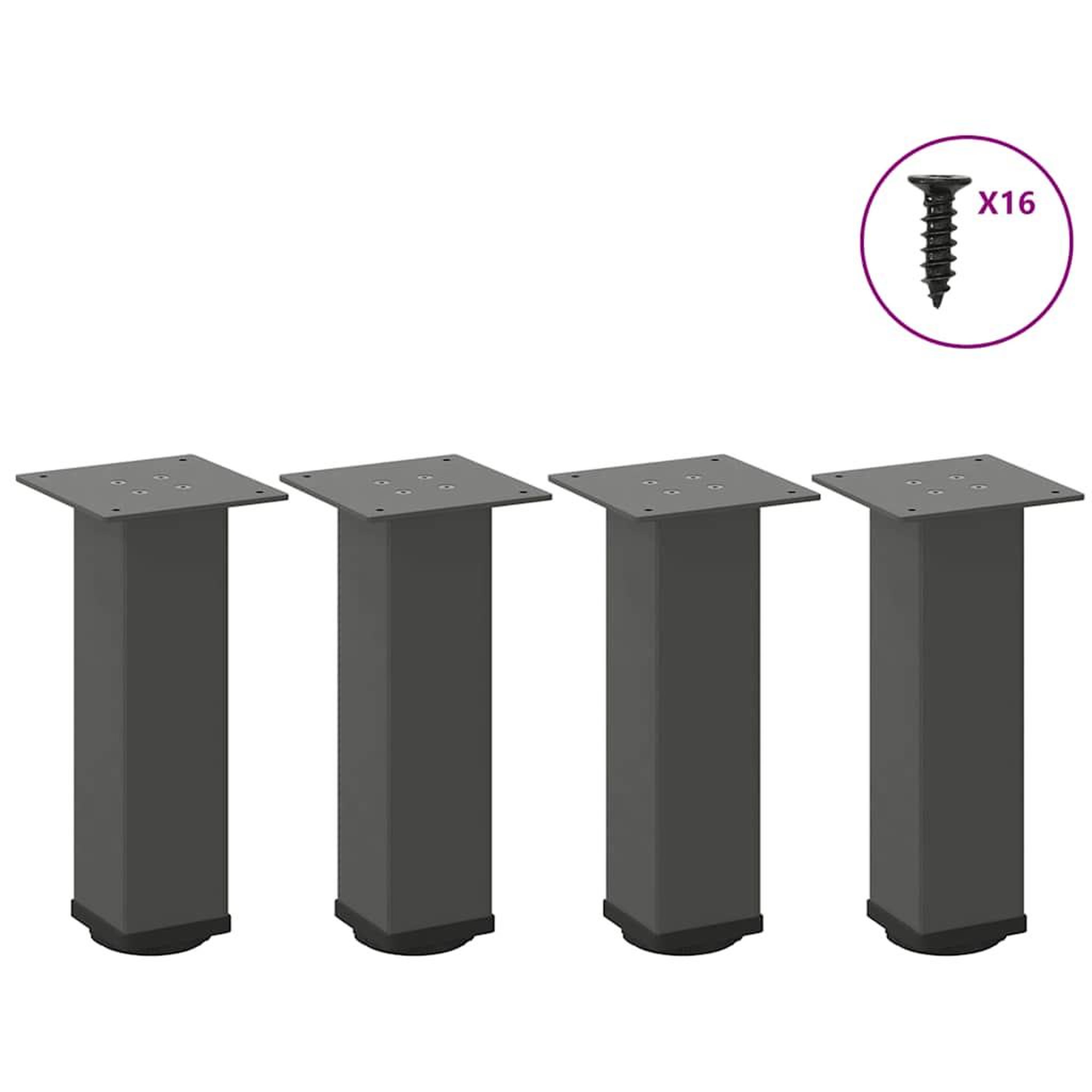 VIDAXL Pieds de table basse 4 pcs anthracite 30-32 cm acier
