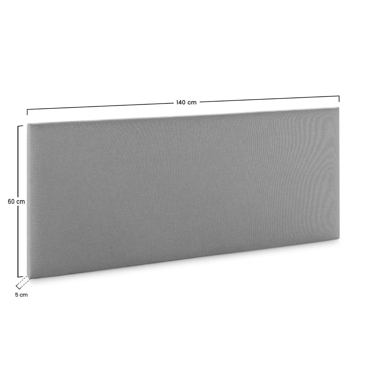 VS VENTA-STOCK Tête de lit Aura recouverte de tissu Gris Foncé 140x60 cm