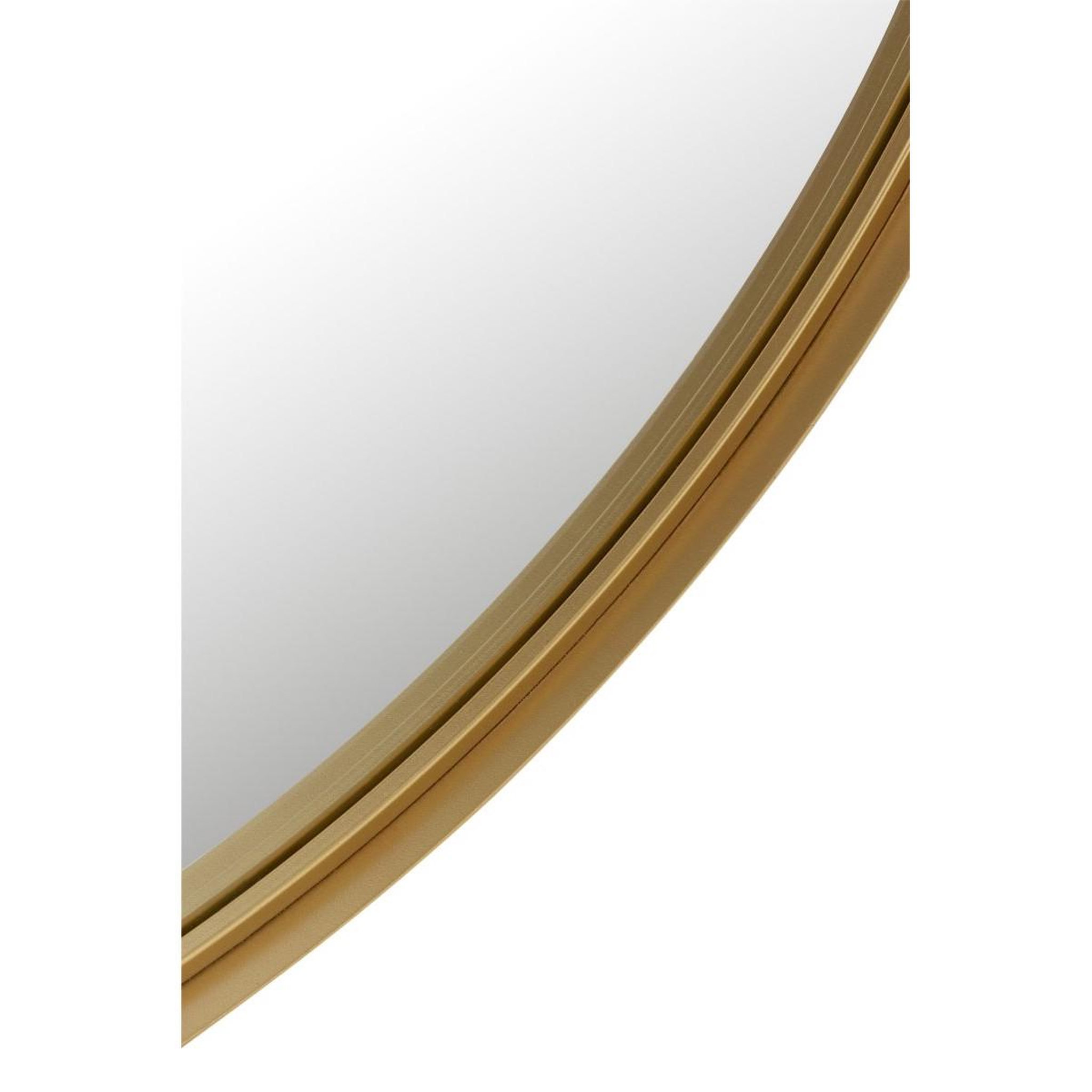 Voir la diapositive 3 : J-LINE Miroir Mural Rond Design  Bord Métal  110cm Or