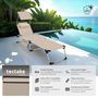 Voir la diapositive 2 : tectake Bain de soleil pliable avec oreiller beige