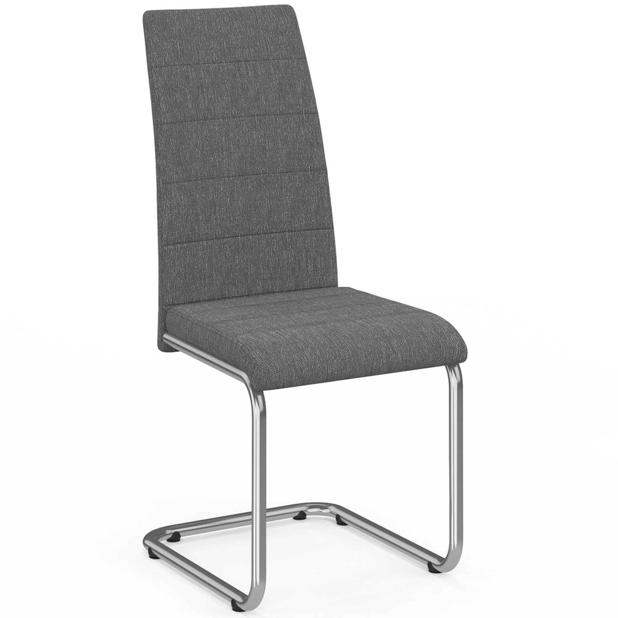 Voir la diapositive 3 : ID MARKET Lot de 4 chaises mia en tissu gris anthracite pour salle à manger