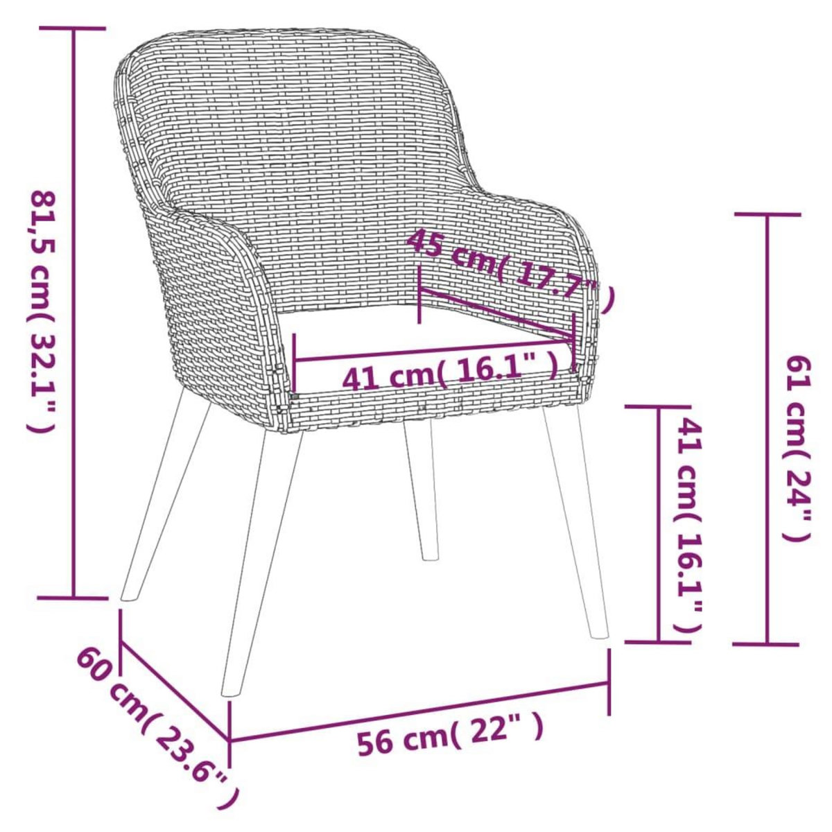 VIDAXL Ensemble a manger de jardin et coussins 5 pcs Marron