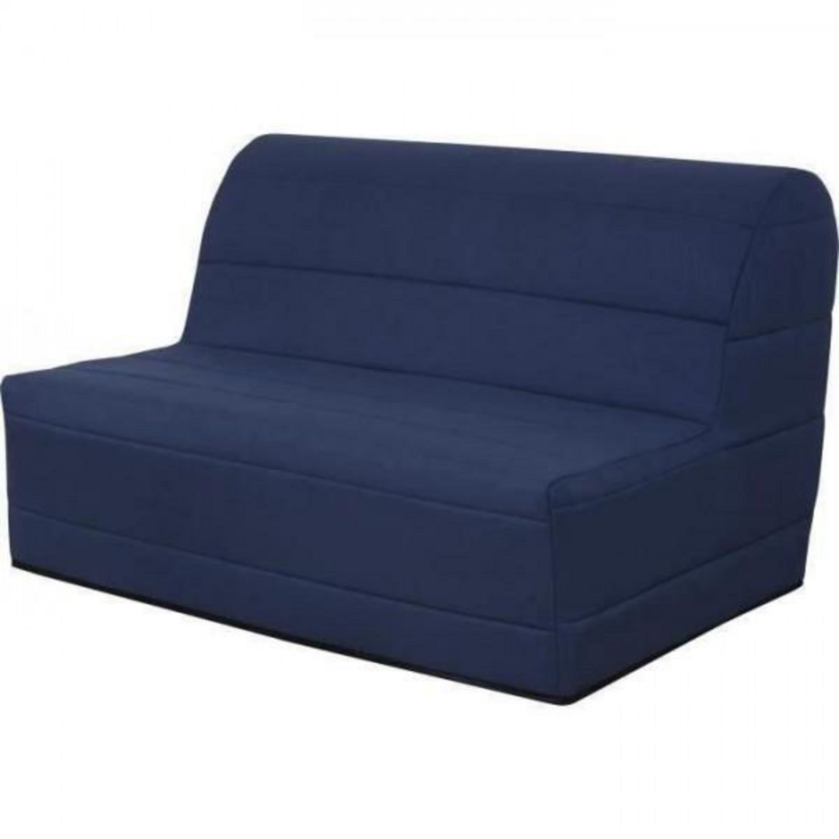 MARKET24 Banquette BZ 140x190 - Tissu bleu marine - MELISSA