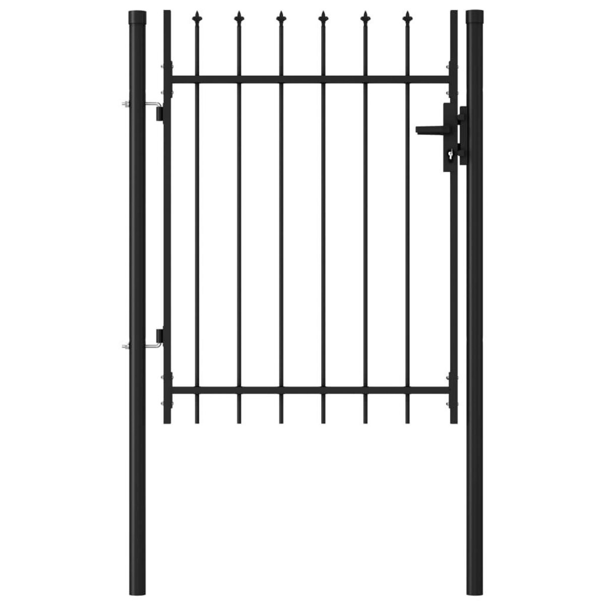 VIDAXL Portillon simple porte avec dessus a pointe Acier 1x1,2 m Noir