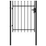 VIDAXL Portillon simple porte avec dessus a pointe Acier 1x1,2 m Noir