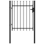 Voir la diapositive 1 : VIDAXL Portillon simple porte avec dessus a pointe Acier 1x1,2 m Noir
