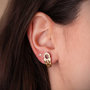 Voir la diapositive 2 : L'ATELIER D'AZUR Boucles d'Oreilles Or 18 Carats 750 Jaune Rubis et Zirconiums - Collection Panthère