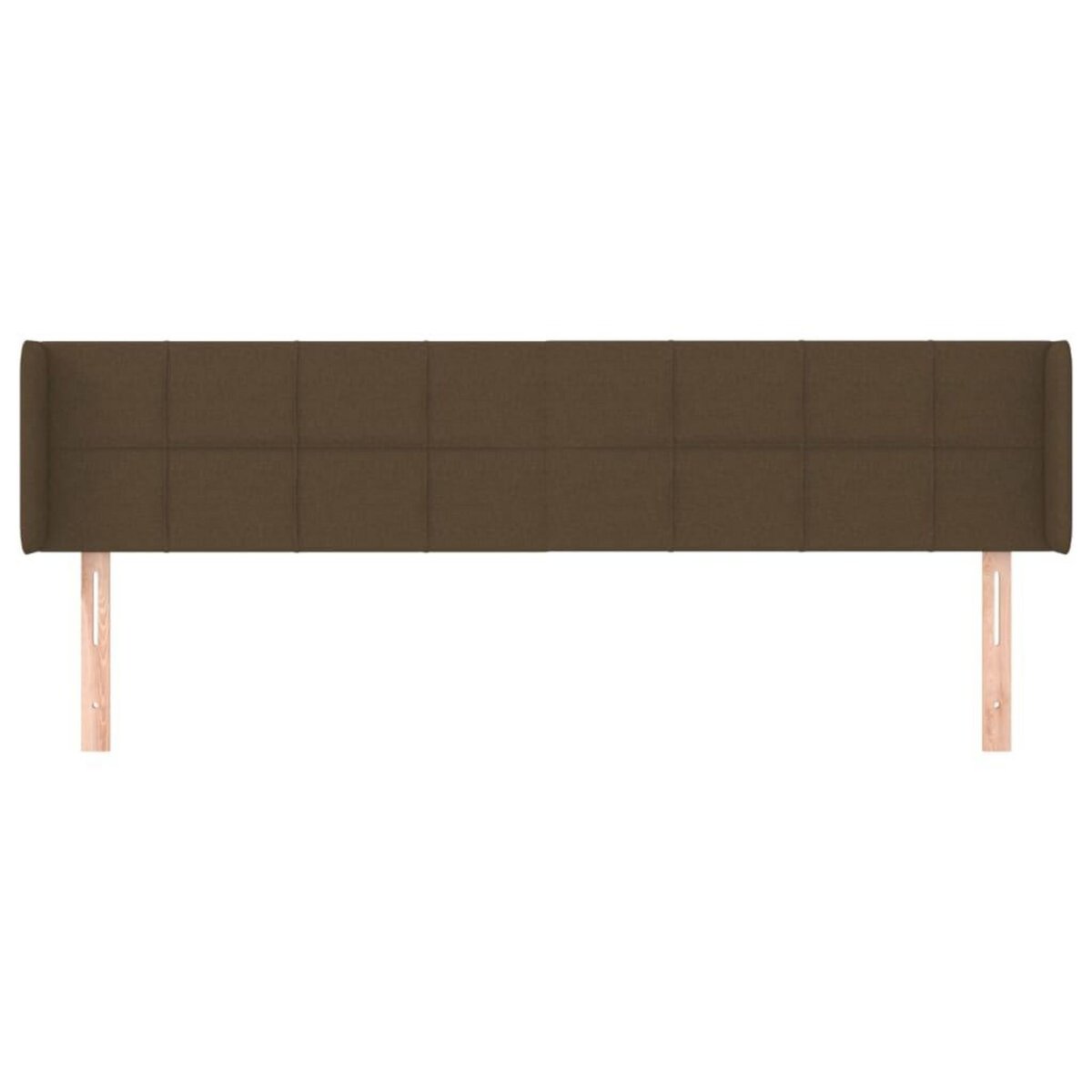 VIDAXL Tete de lit avec oreilles Marron Fonce 203x16x78/88 cm Tissu