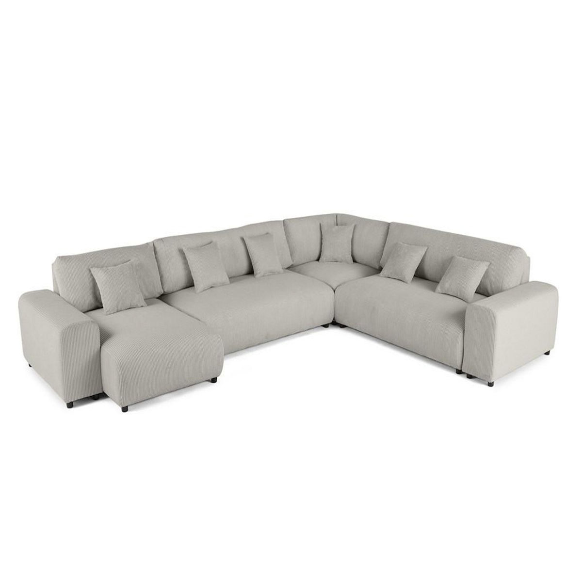 LISA DESIGN Garance - canapé modulable d'angle droit - 8 places - en velours côtelé