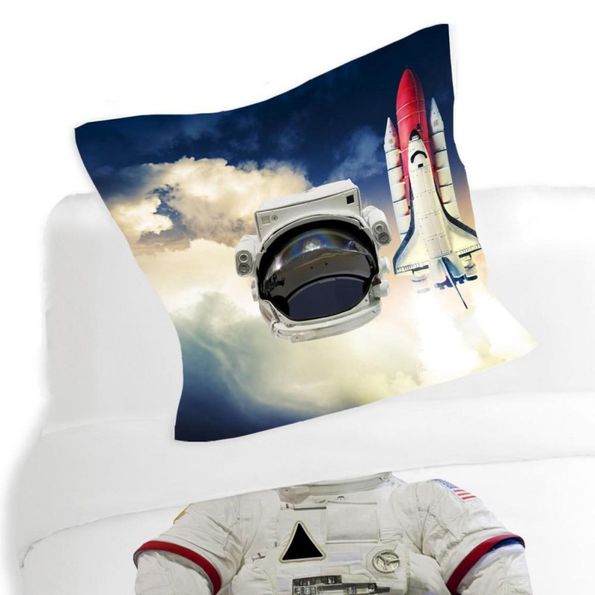 Dourev Housse de couette140x200 COSMONAUTE + 1 taie