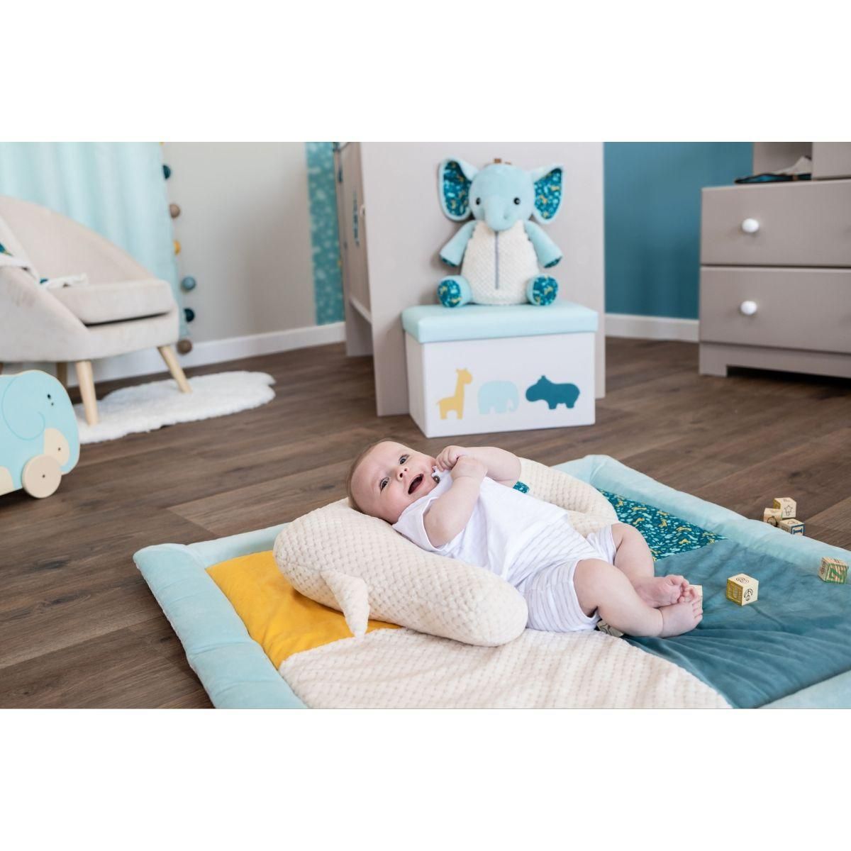 Domiva Coussin d'activités cale bébé éléphant Zanimo