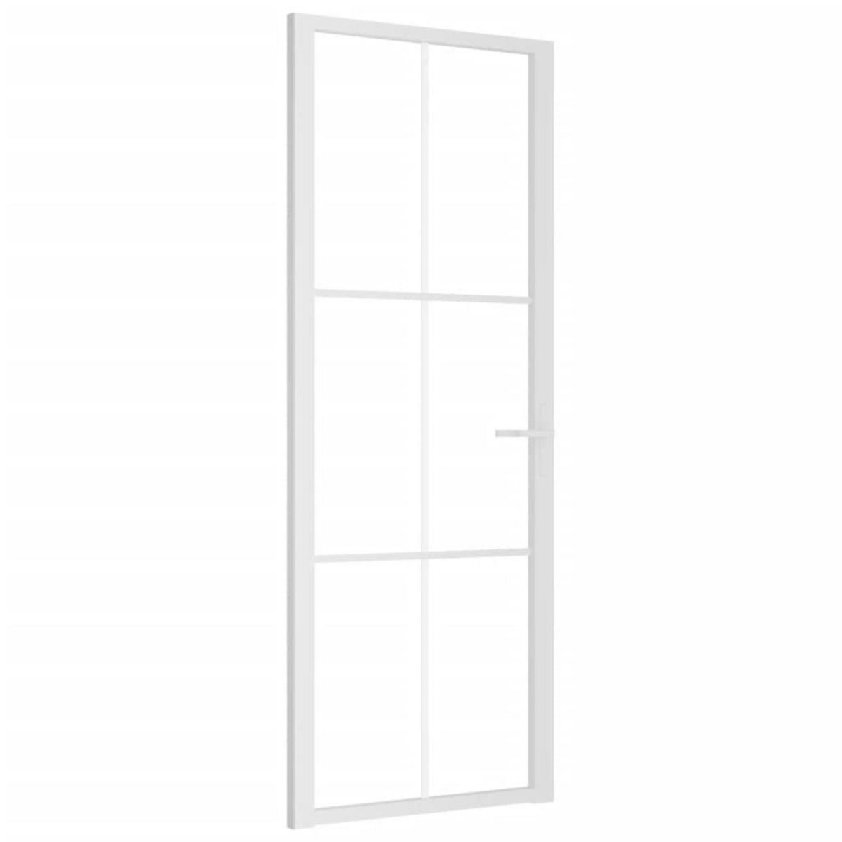 VIDAXL Porte interieure 76x201,5 cm Blanc Verre ESG et aluminium