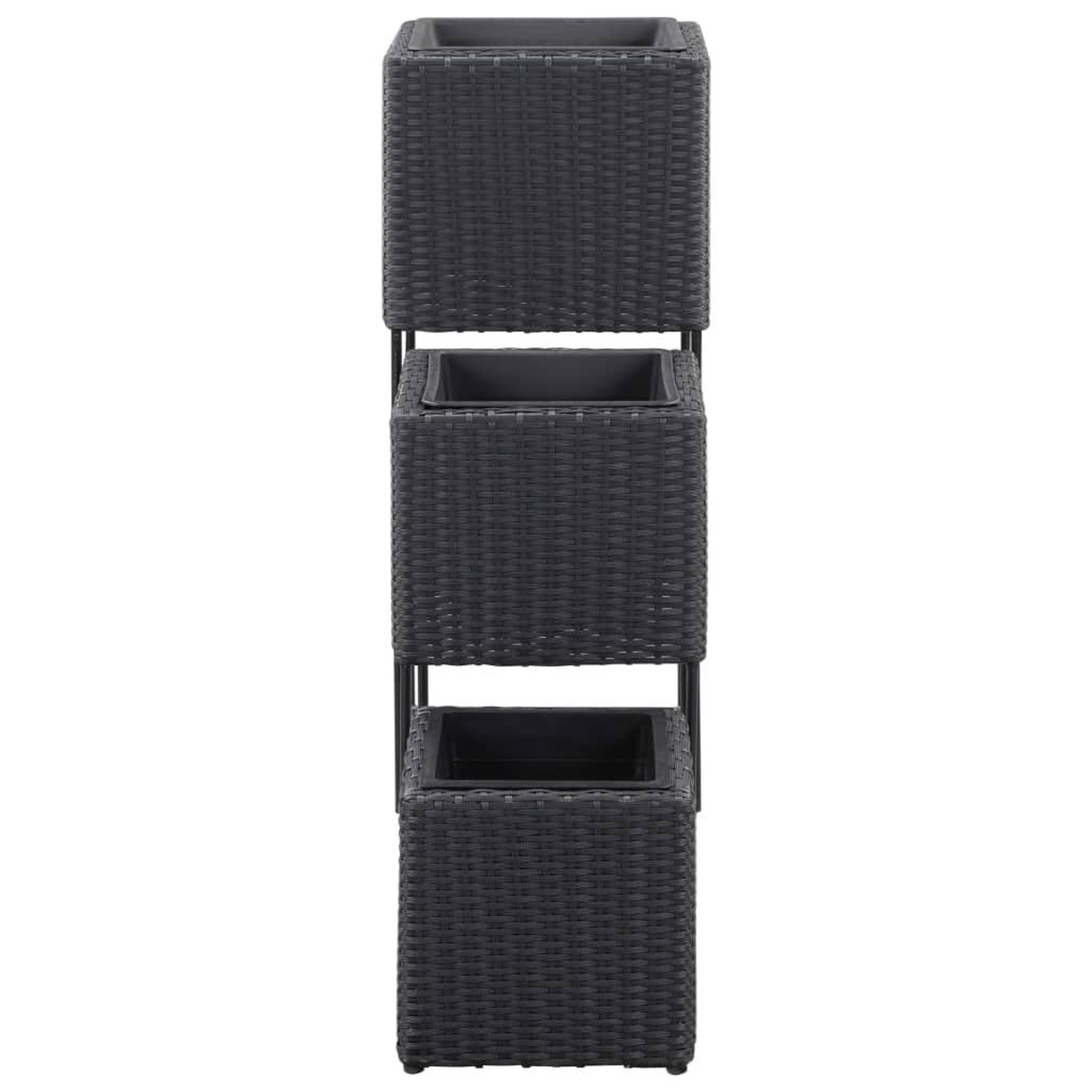 Voir la diapositive 4 : VIDAXL Lits sureleves de jardin 3 pcs Resine tressee Noir