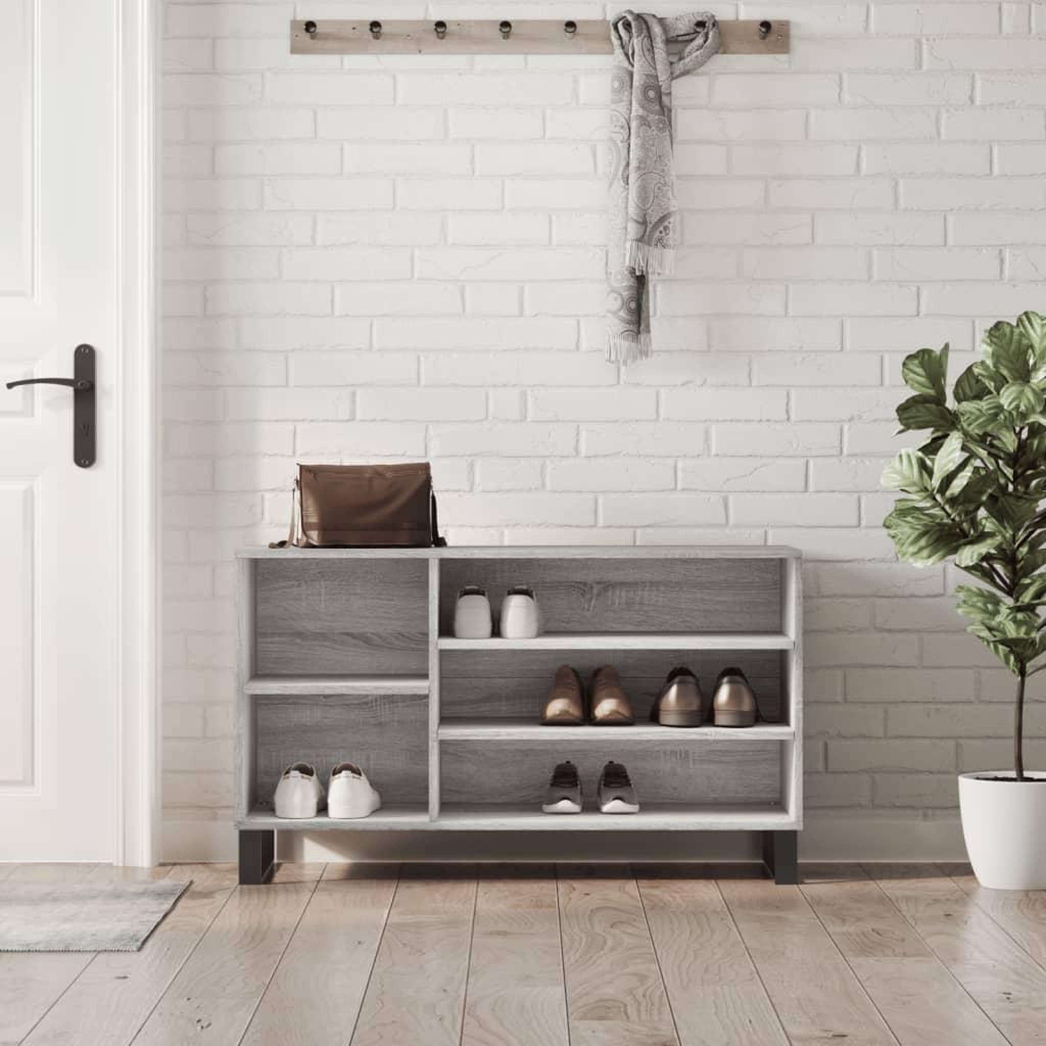 VIDAXL Armoire a chaussures Sonoma gris 102x36x60 cm Bois d'ingenierie