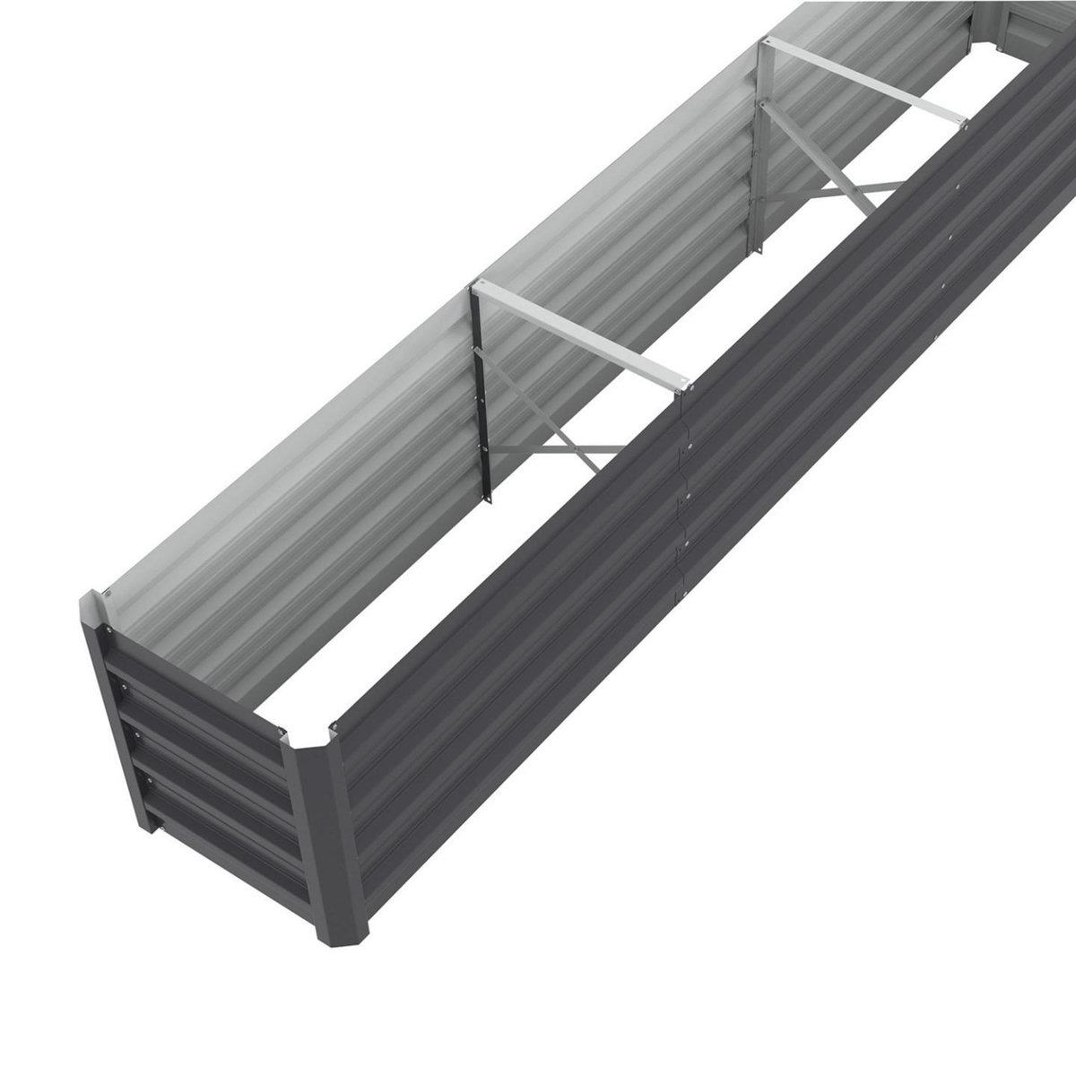 ID MARKET Jardinière lit surélevé de jardin en métal châssis rectangulaire 240 x 40 x 45 cm