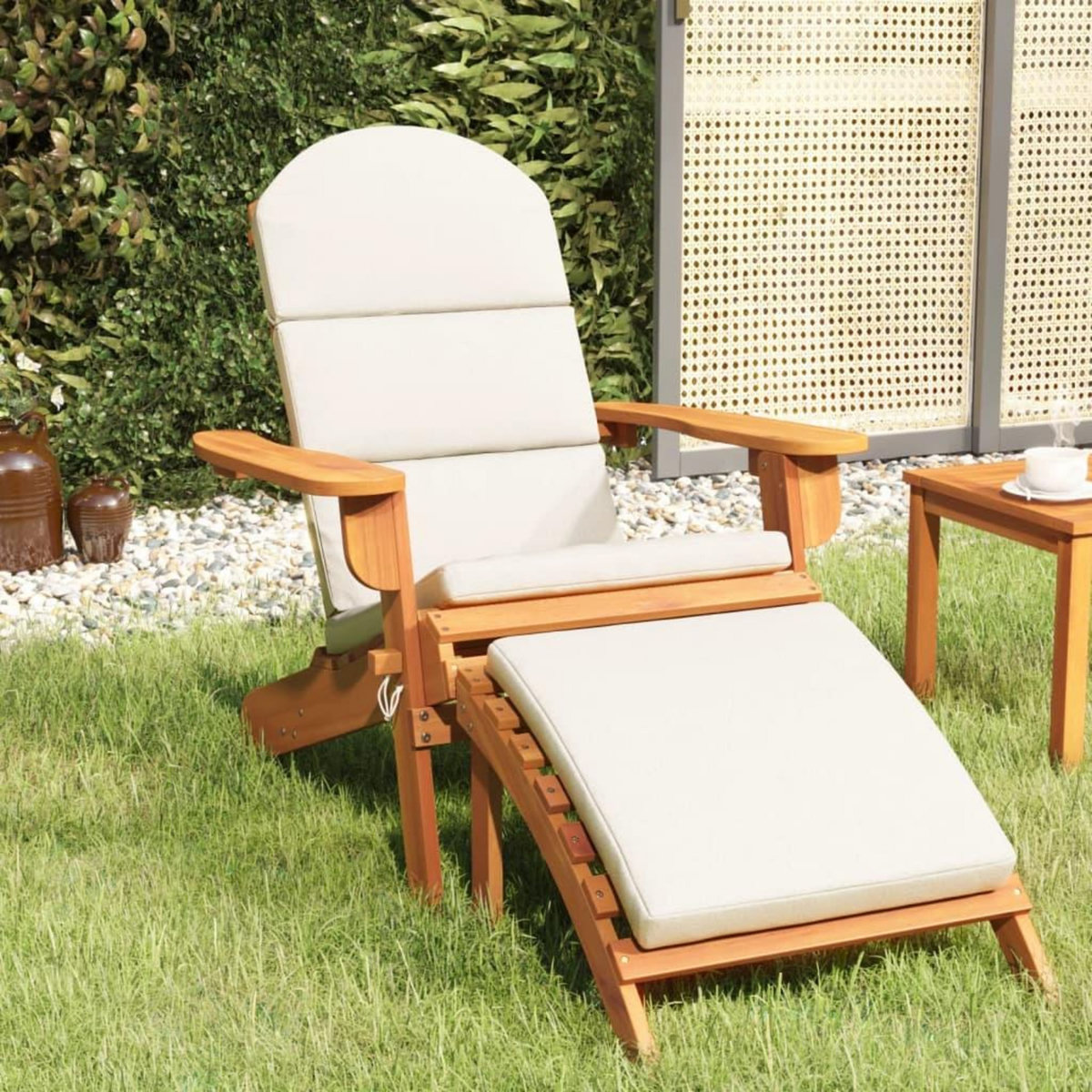 VIDAXL Chaise de jardin Adirondack et repose-pieds bois massif acacia