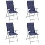 Voir la diapositive 5 : VIDAXL Coussins de chaise a dossier haut lot de 4 bleu marine tissu