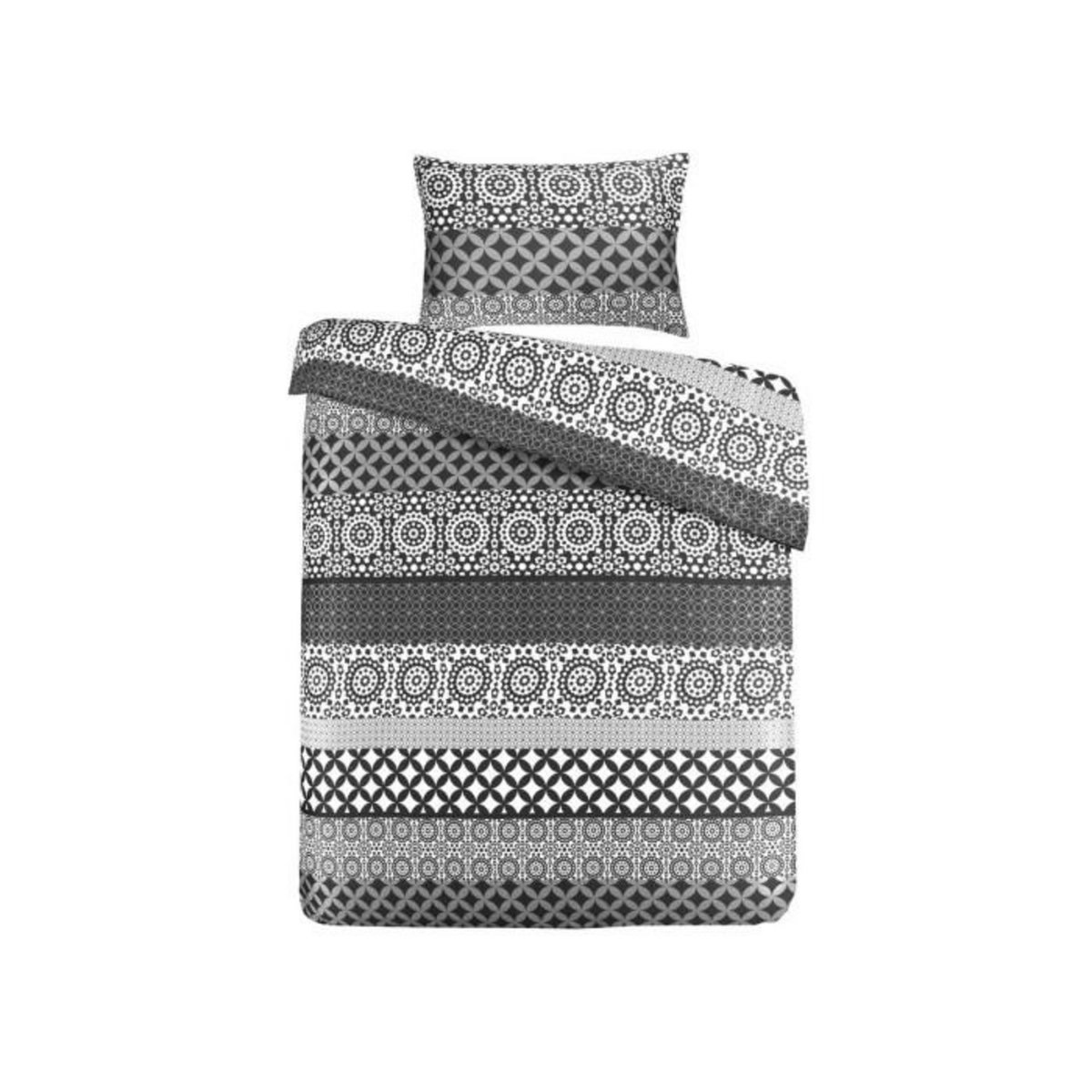 Paris Prix Parure de Lit 2 Pièces  Stereo  140x200cm Blanc & Noir