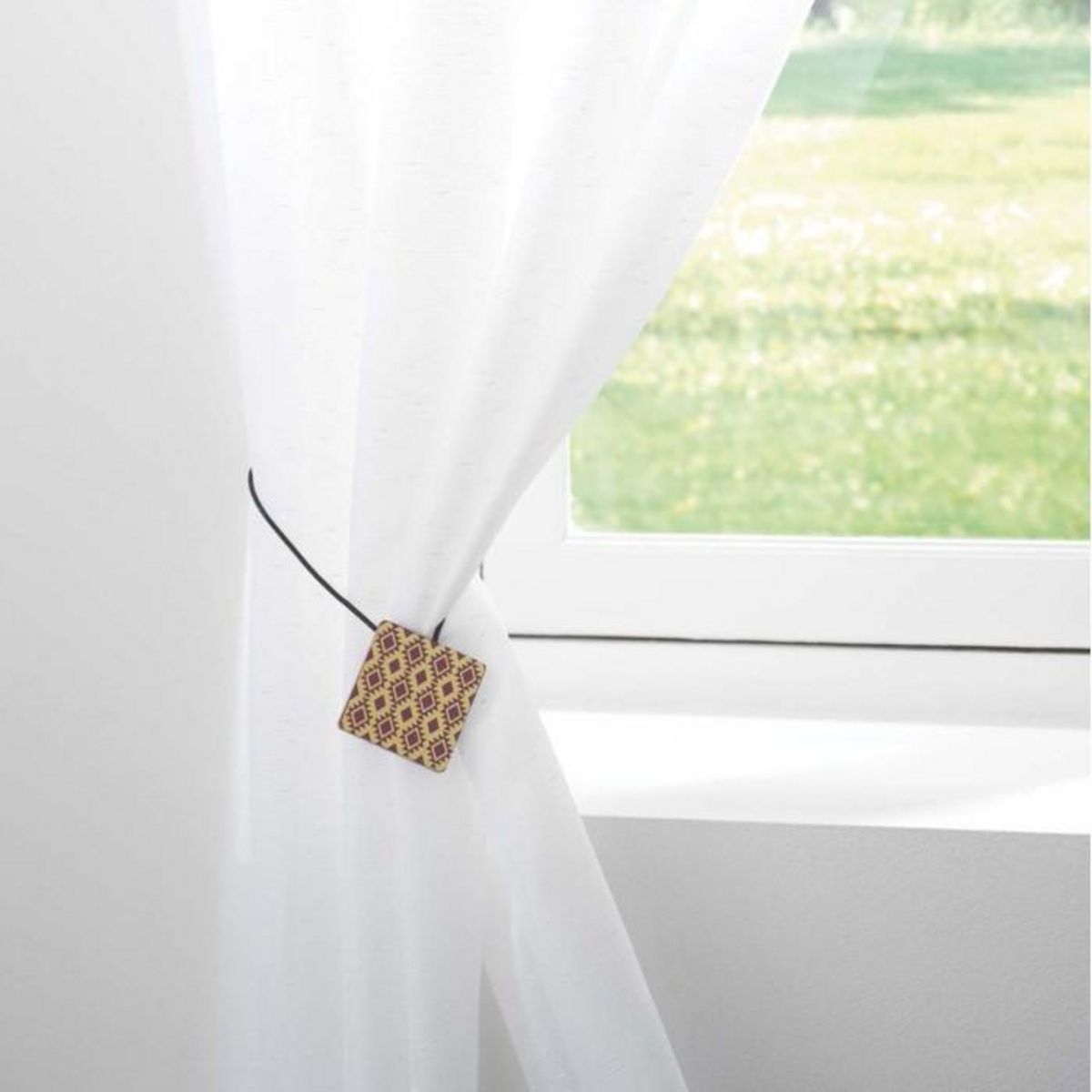 Paris Prix Embrasse de Rideau Aimantée  Arlequin  43cm Bordeaux