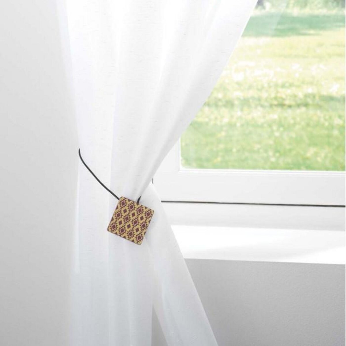 Paris Prix Embrasse de Rideau Aimantée  Arlequin  43cm Bordeaux