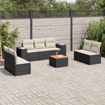 VIDAXL Salon de jardin 8 pcs avec coussins noir resine tressee