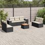 Voir la diapositive 1 : VIDAXL Salon de jardin 8 pcs avec coussins noir resine tressee