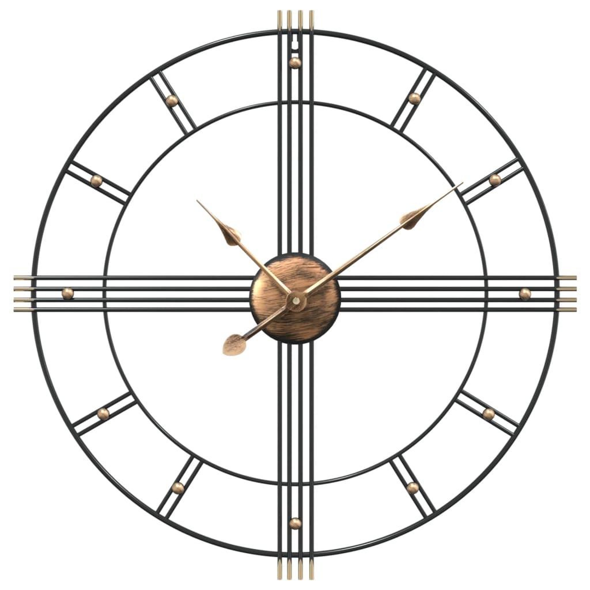 Voir la diapositive 2 : VIDAXL Horloge murale noir Ø60 cm fer