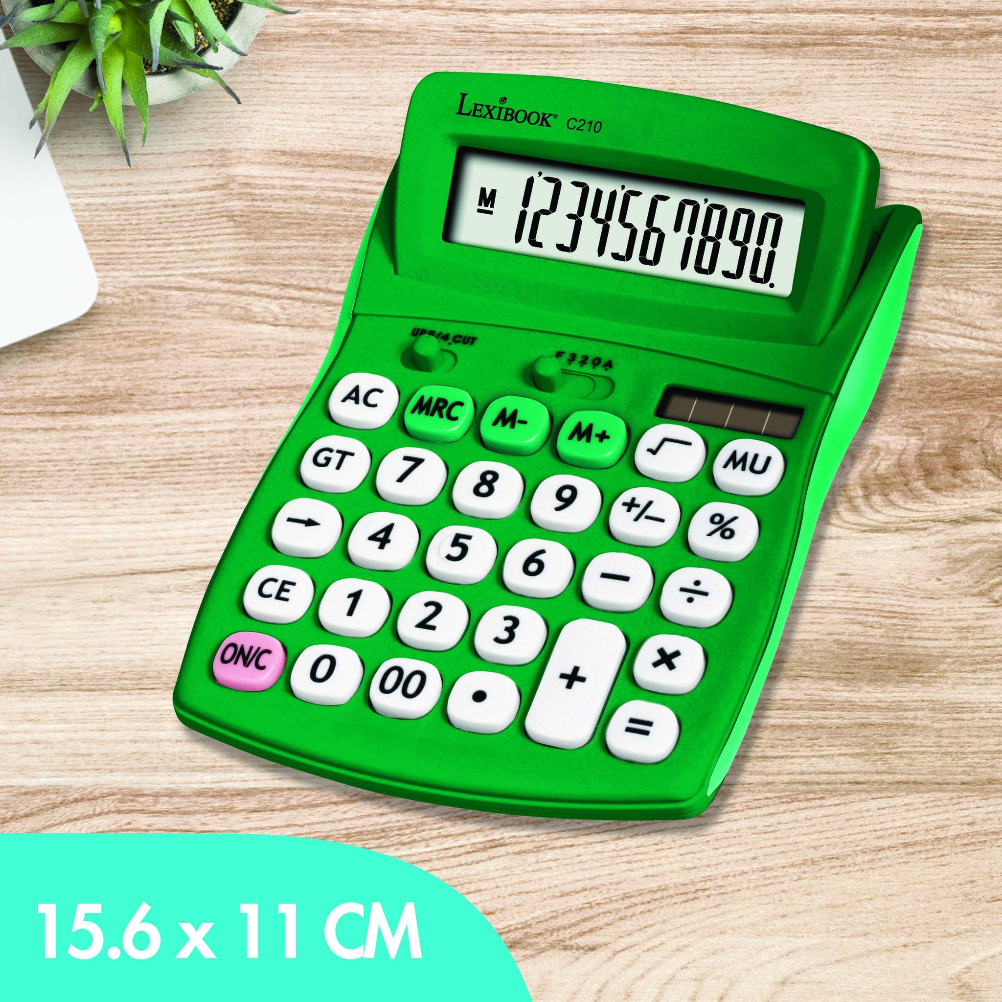 Voir la diapositive 5 : Lexibook Calculatrice de bureau verte 10 chiffres