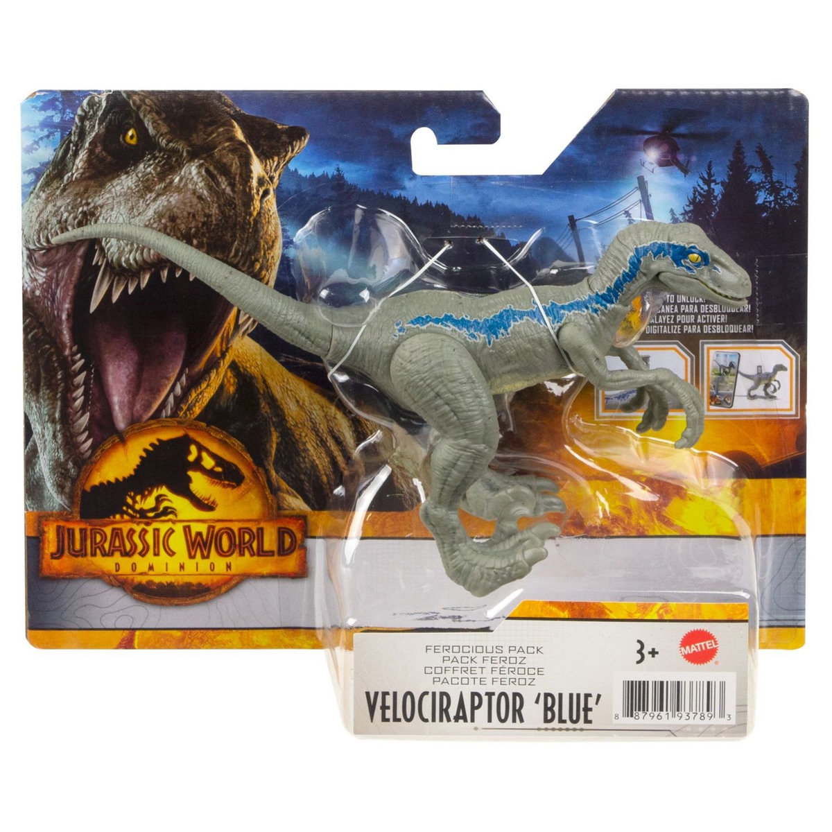MATTEL Coffret Féroce Dino Vélociraptor BLUE Jurassic World