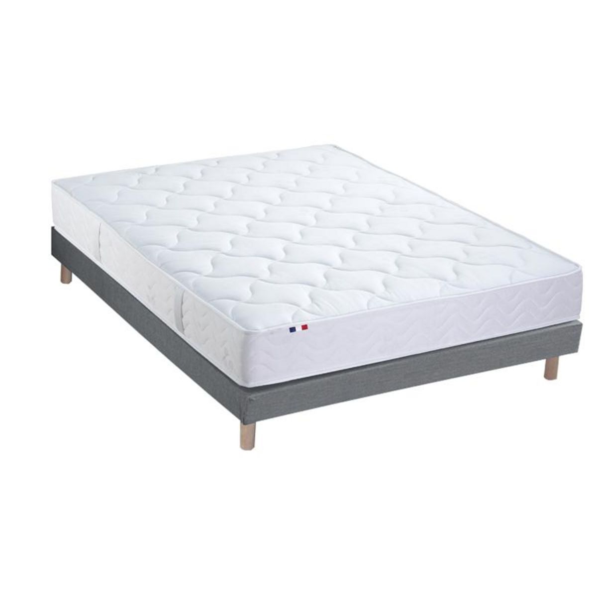 Ensemble literie matelas 594 ressort ensachés +sommier tapissier 140x190 cm ASTRE