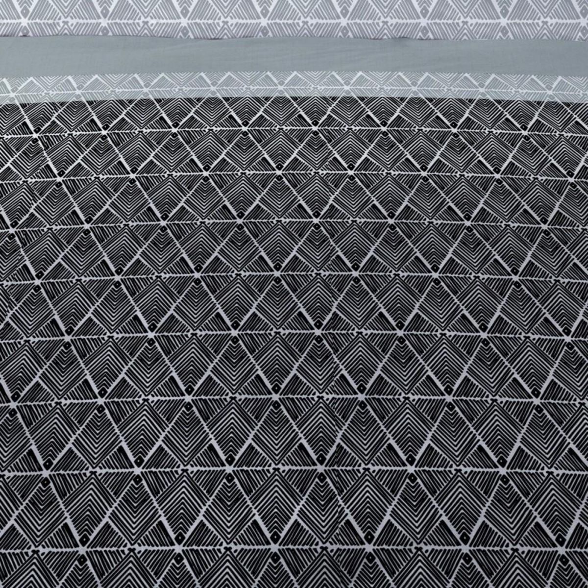 Dourev Housse de couette 240x220 AVI NOIR + 2 taies 100% coton