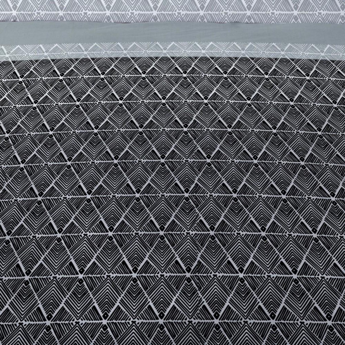 Dourev Housse de couette 240x220 AVI NOIR + 2 taies 100% coton