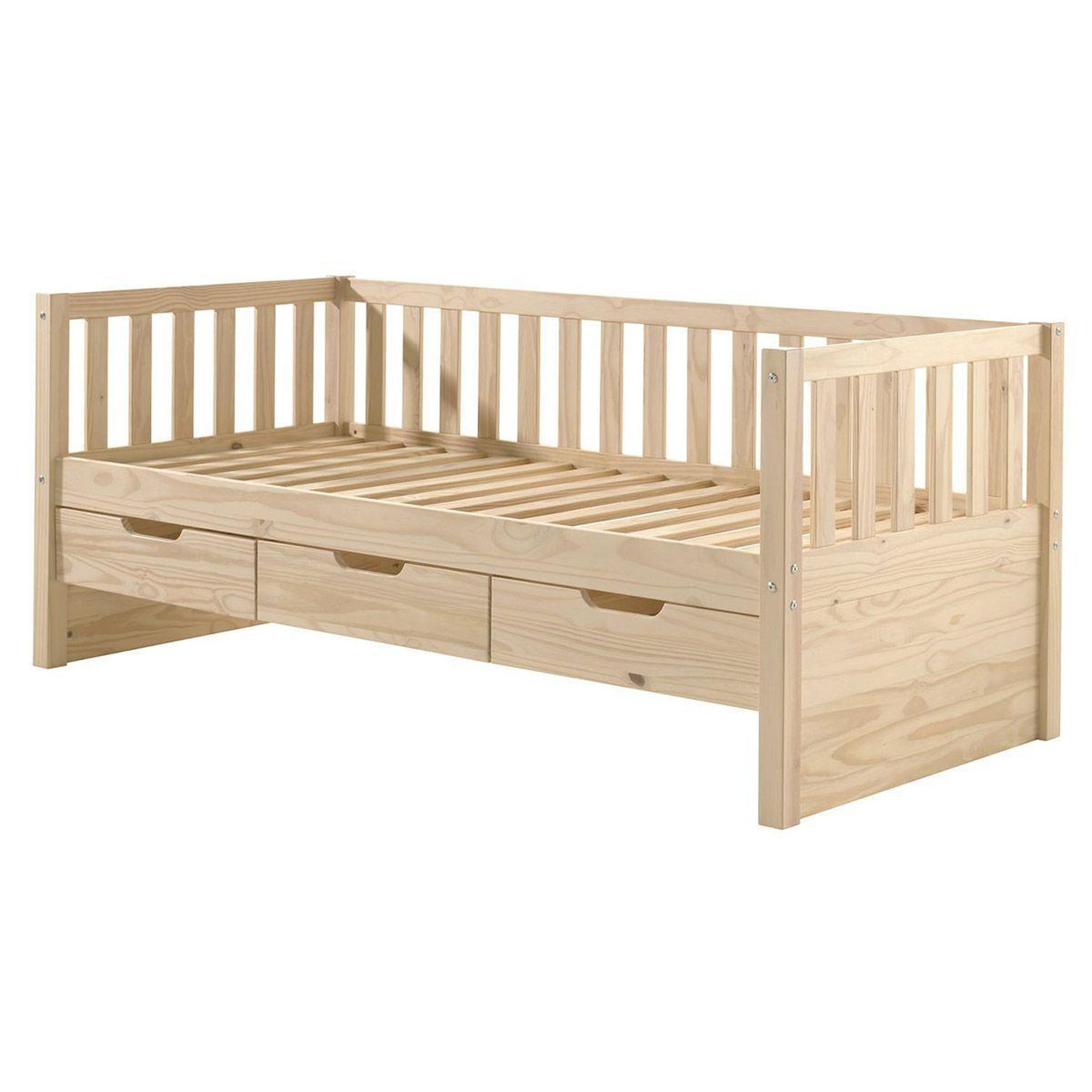 Voir la diapositive 6 : Paris Prix Pack - lit capitaine enfant & tiroir de lit  fritz  90x200cm naturel