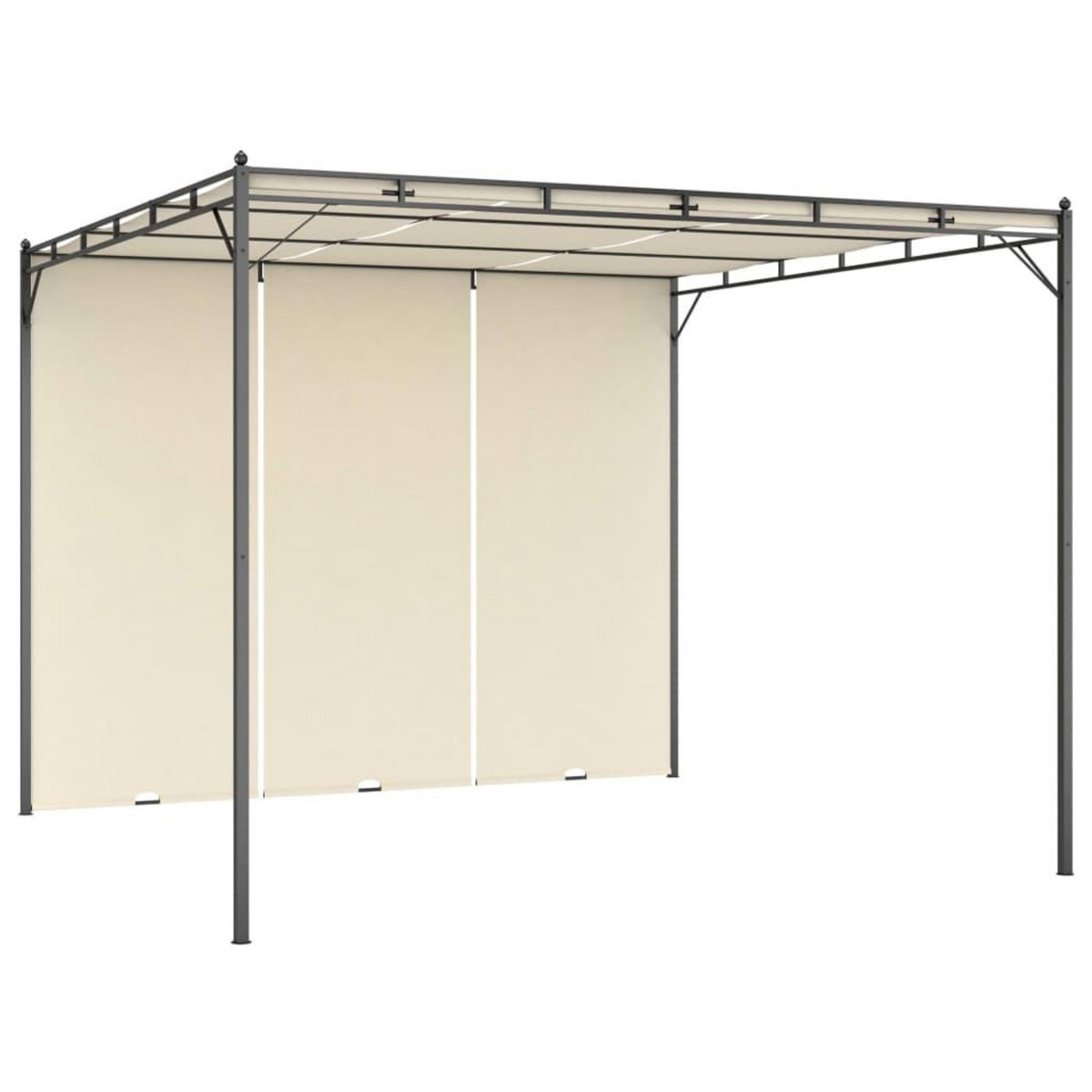 VIDAXL Belvedere de jardin avec rideau lateral 3x3x2,25 m Creme