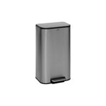 FIVE Poubelle de Cuisine à Pédale  Inox  30L Gris