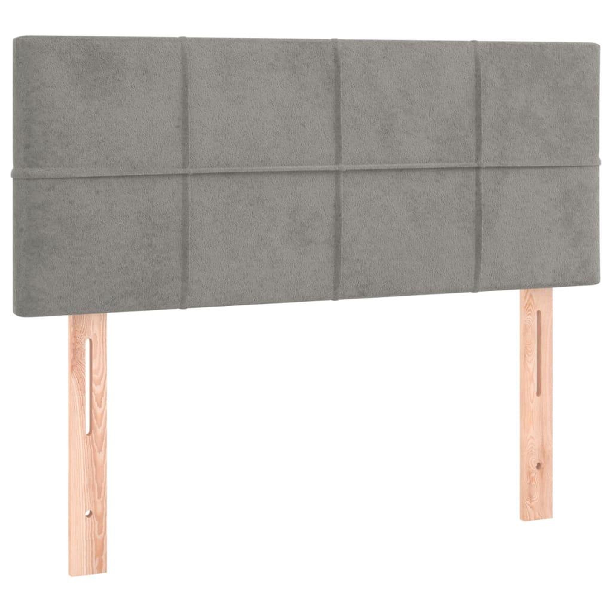 Voir la diapositive 2 : VIDAXL Tete de lit Gris clair 100x5x78/88 cm Velours
