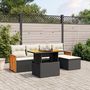 Voir la diapositive 1 : VIDAXL Salon de jardin 6 pcs avec coussins noir resine tressee