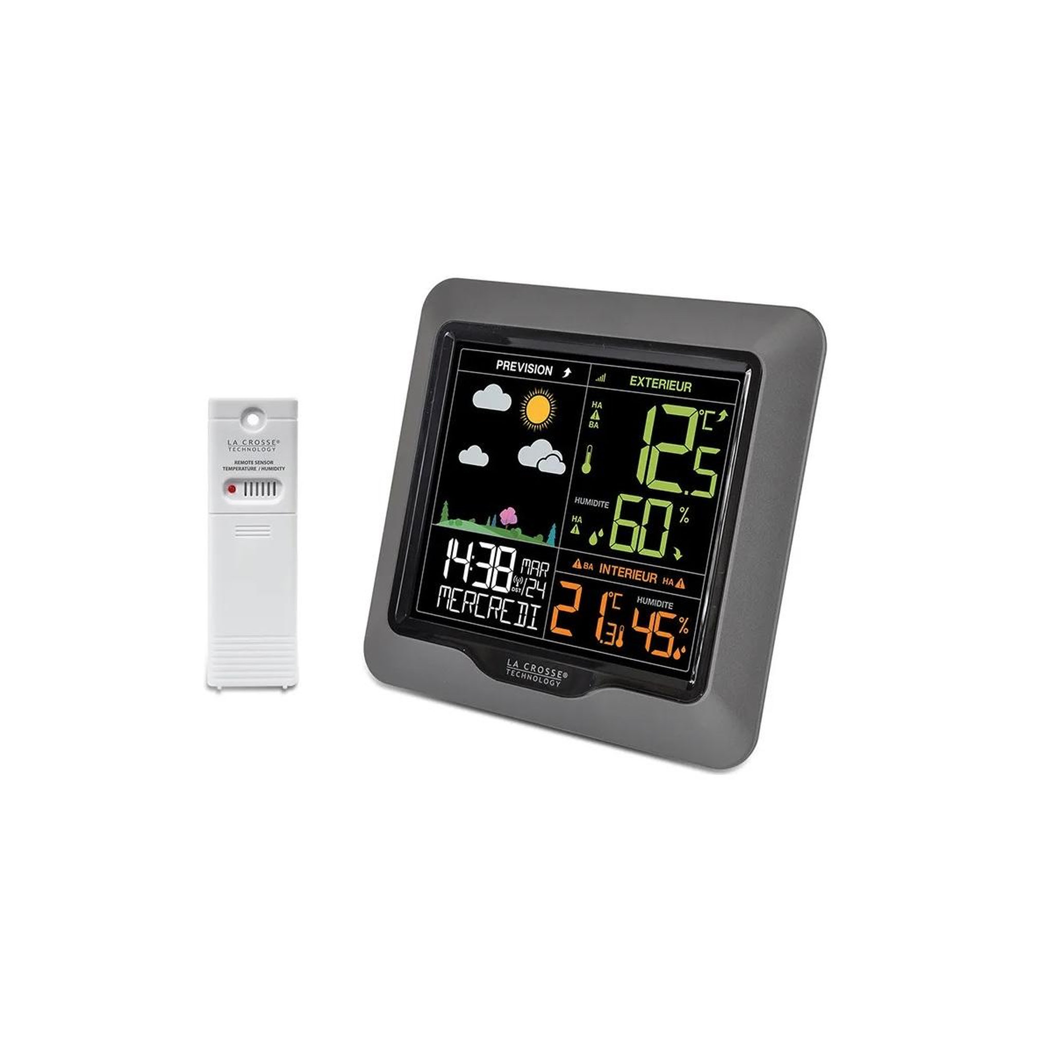 La crosse technology Station météo sans fil avec écran lcd couleur - ws6822-silver