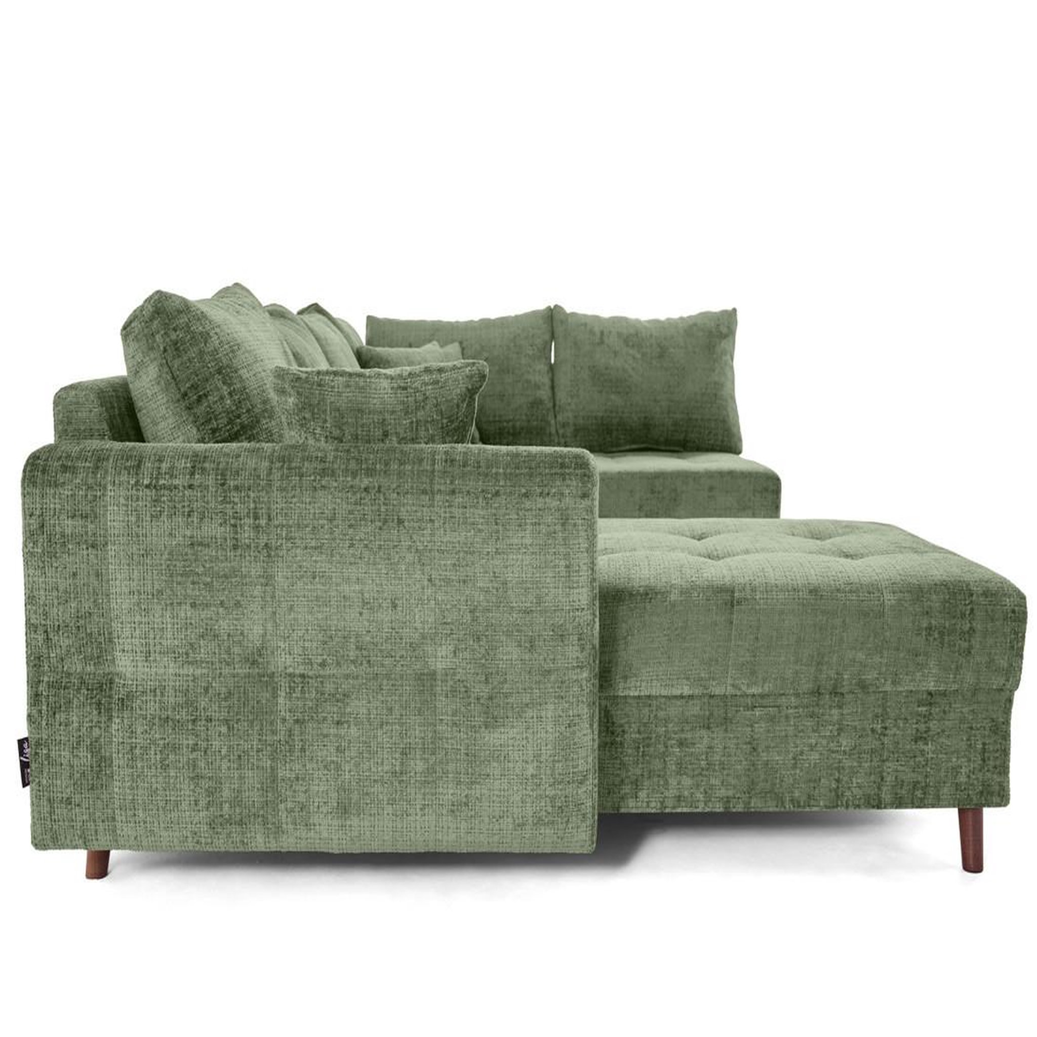 Voir la diapositive 5 : BEST MOBILIER Rune - canapé panoramique d'angle droit 7 places en velours texturé